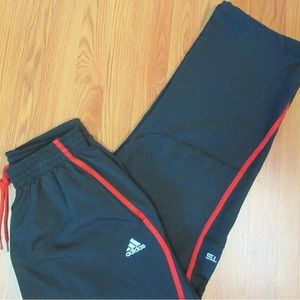 ADIDAS TS FOREMOTION POLYESTER PANTS BLACK & RED.